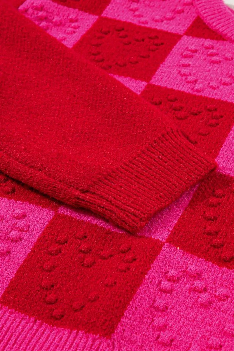 Checkered Hearts Valentine Sweater