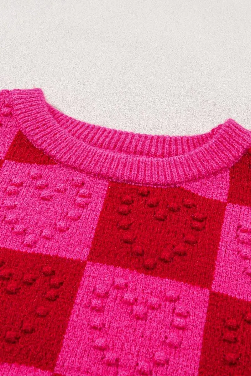 Checkered Hearts Valentine Sweater