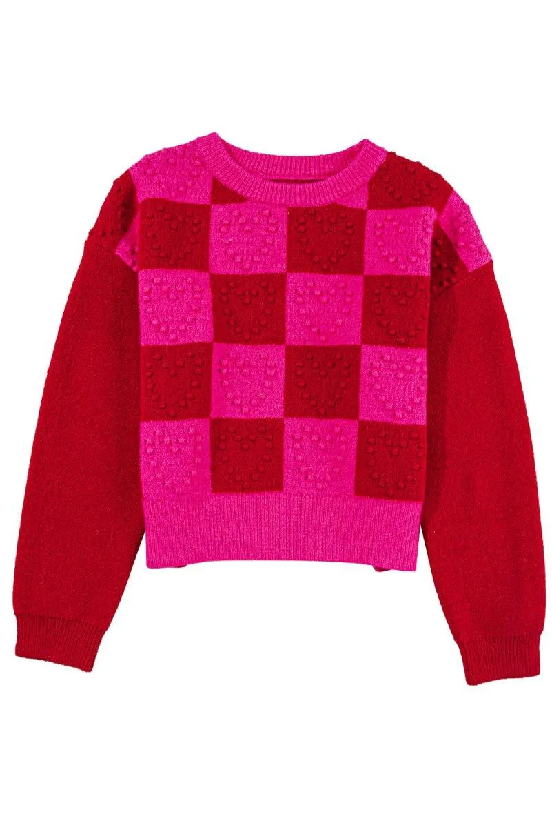 Checkered Hearts Valentine Sweater