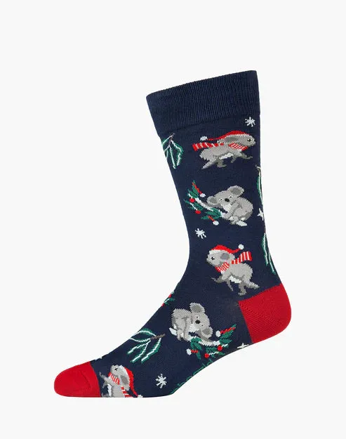 Chrissy Gumleaf Koala Men's Bamboo Crew Socks