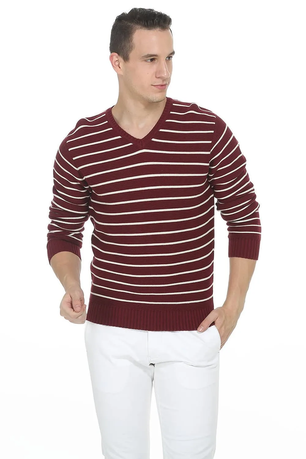 Comfort Fit Mens V Neck Sweater