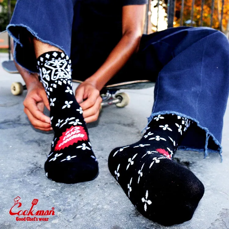 Cookman Crew Socks - Bandanna Cross : Black