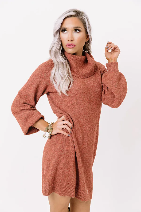 Cool Weather Crowd Sweater Dress In Aurora Red