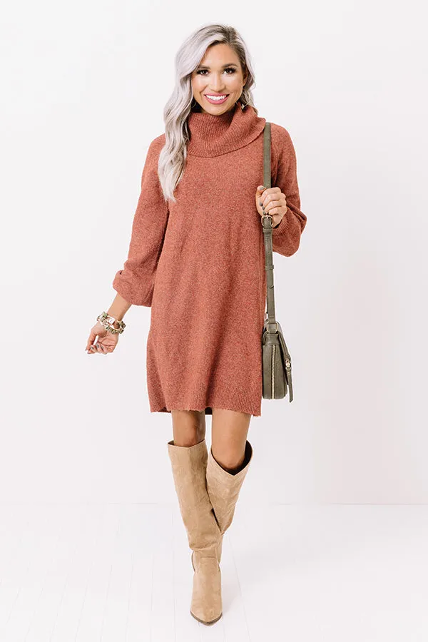 Cool Weather Crowd Sweater Dress In Aurora Red