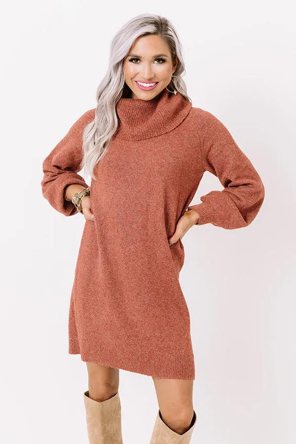 Cool Weather Crowd Sweater Dress In Aurora Red