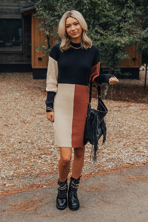 Cozier Than Most Colorblock Sweater Dress