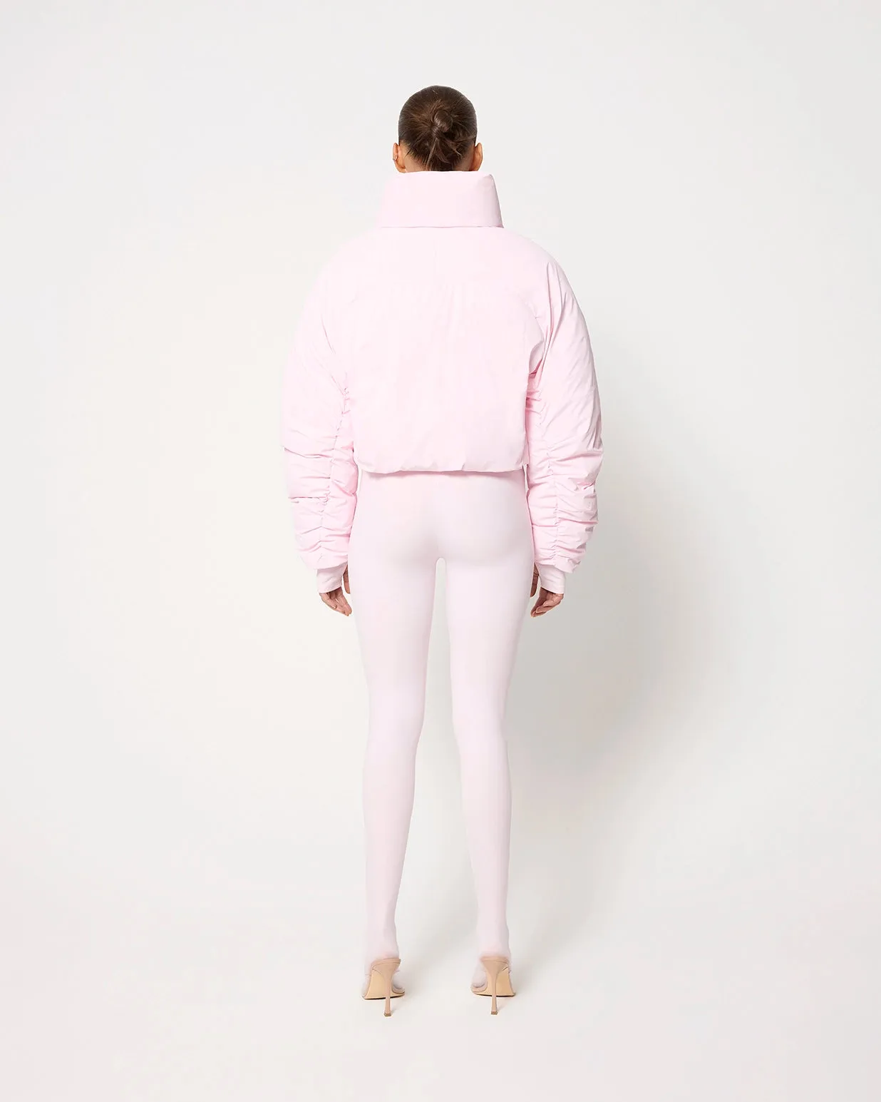 Cropped Puffer Jacket | Powder Pink