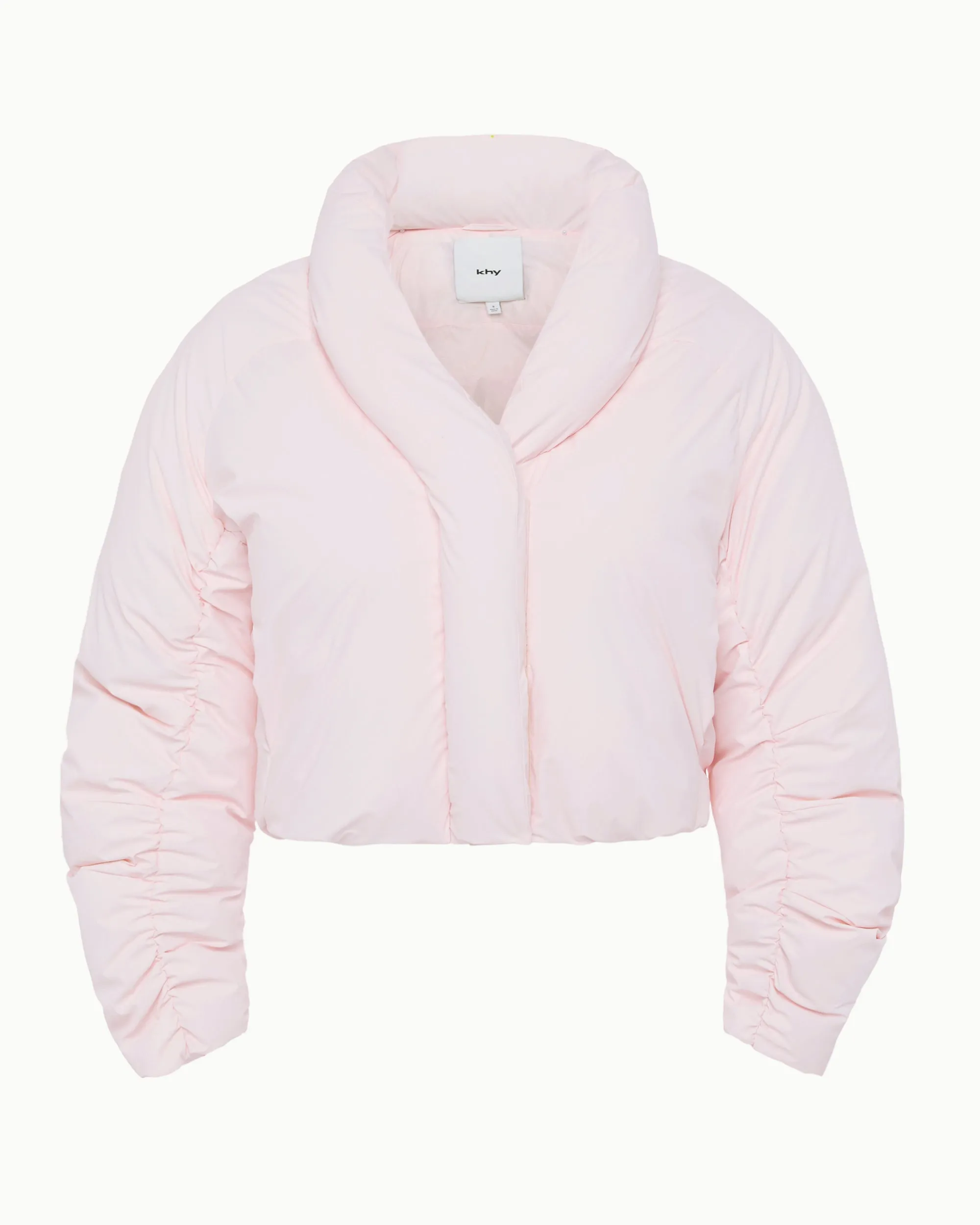 Cropped Puffer Jacket | Powder Pink