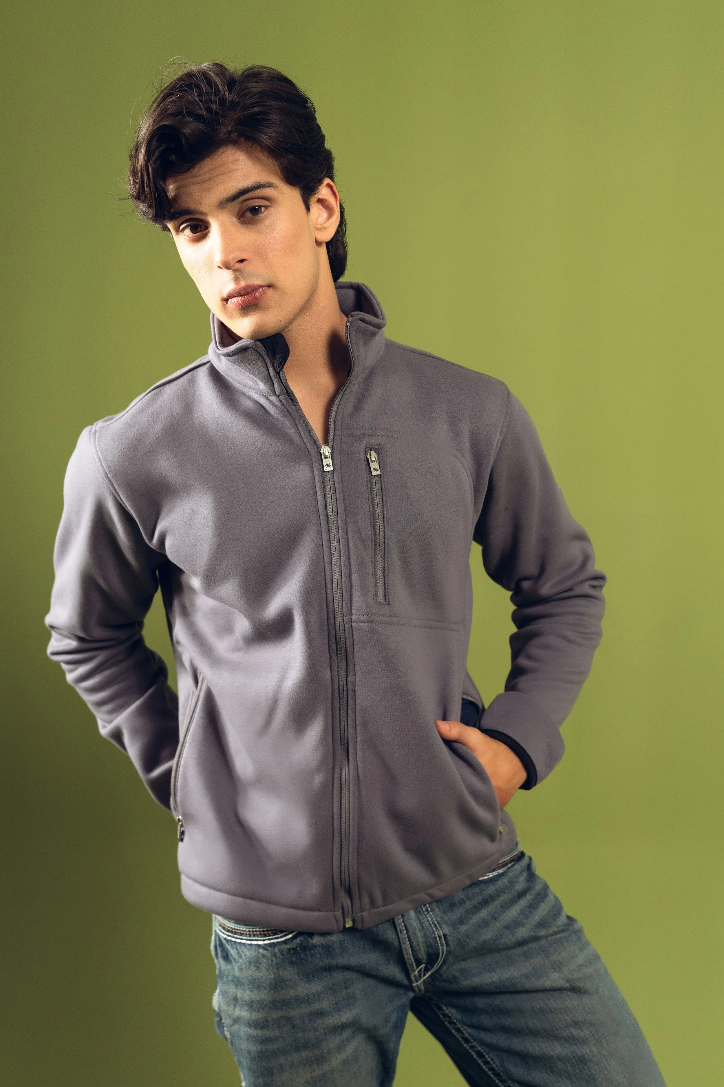 Cut Label Men's Zipper Fleece Jacket