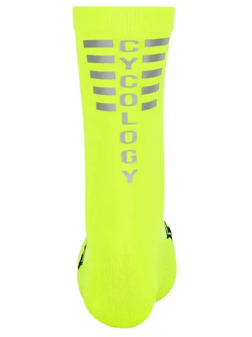 Cycology Reflective Logo Cycling Socks Lime