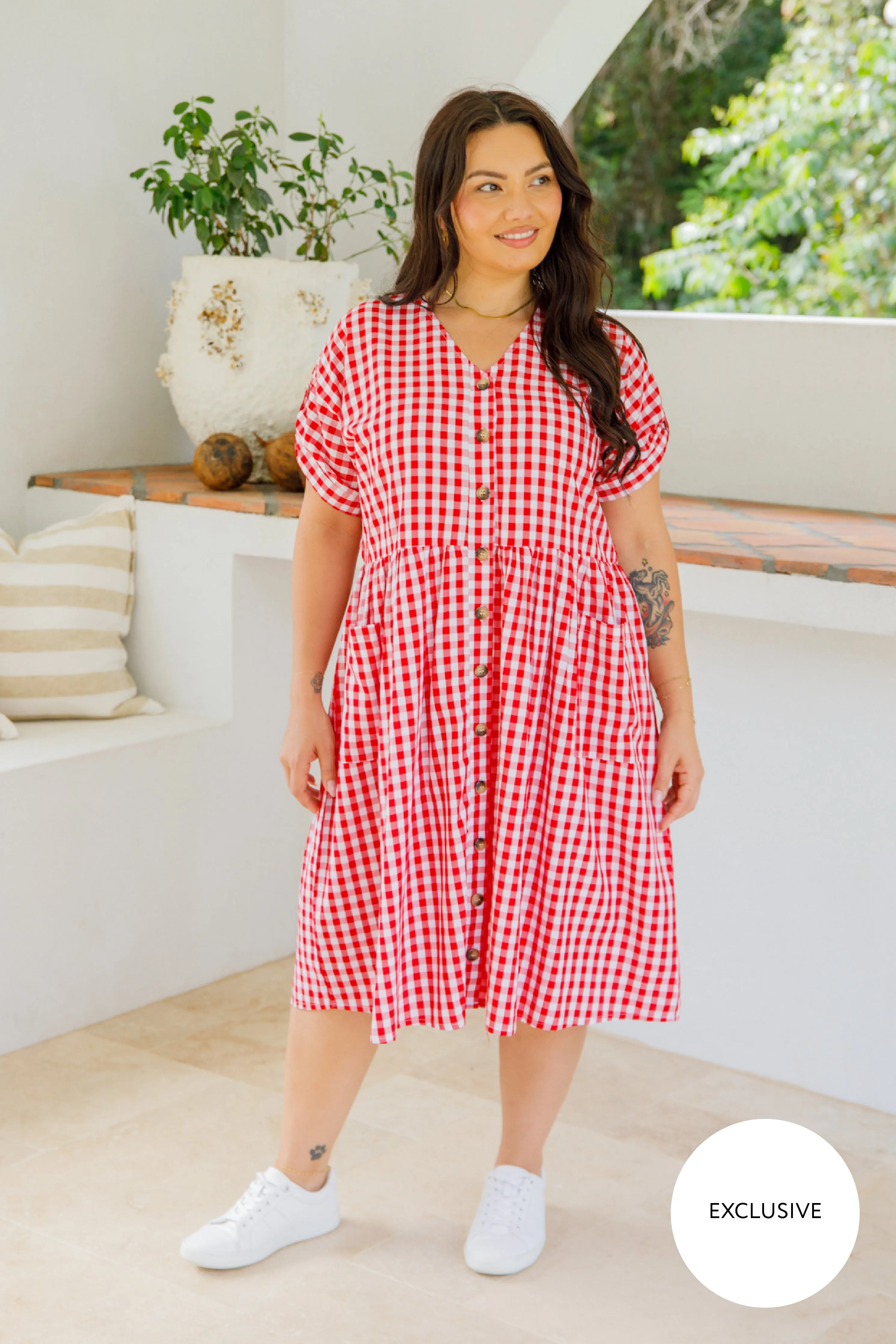 Dazzle Dress | Red Gingham