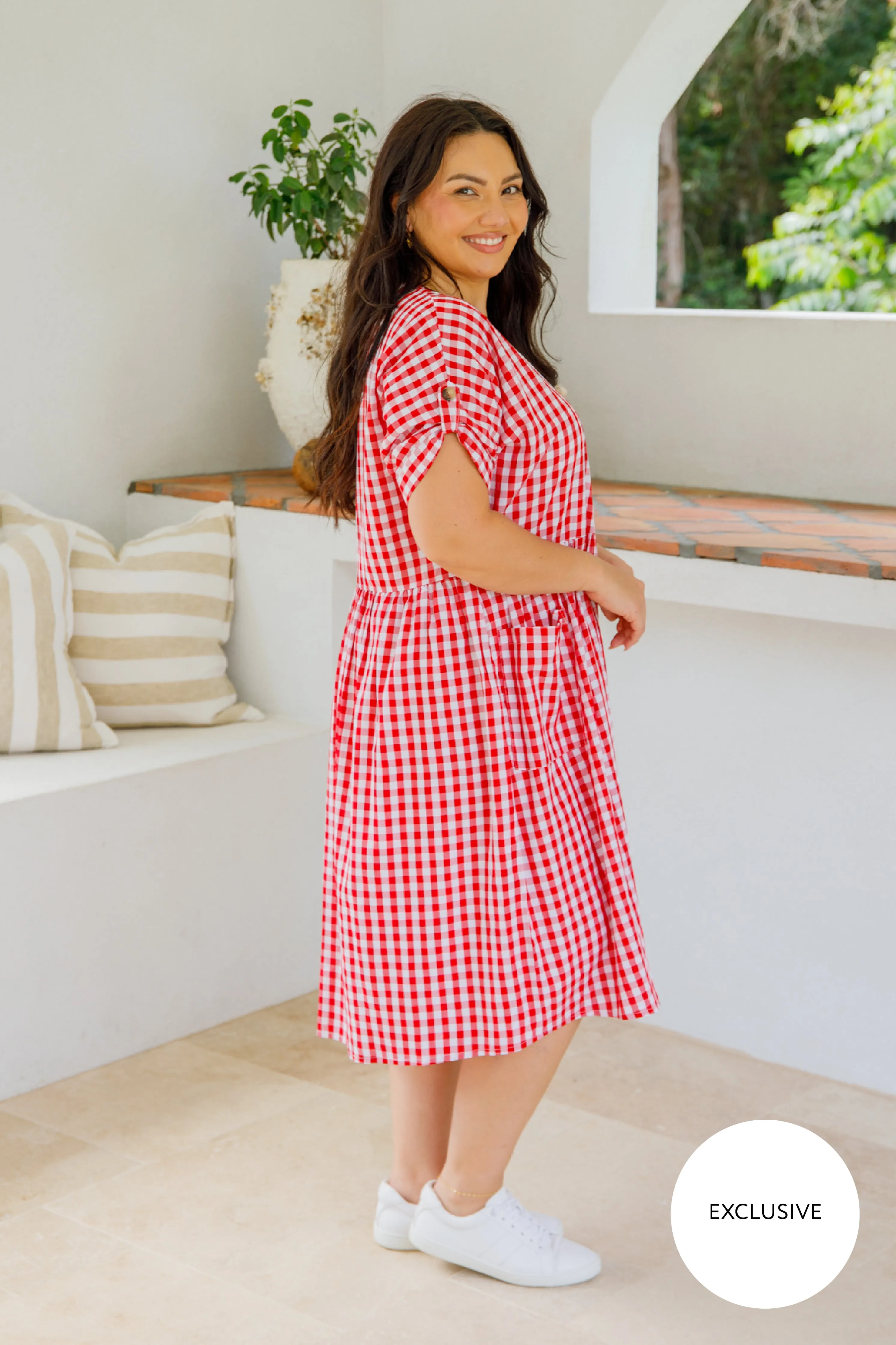 Dazzle Dress | Red Gingham