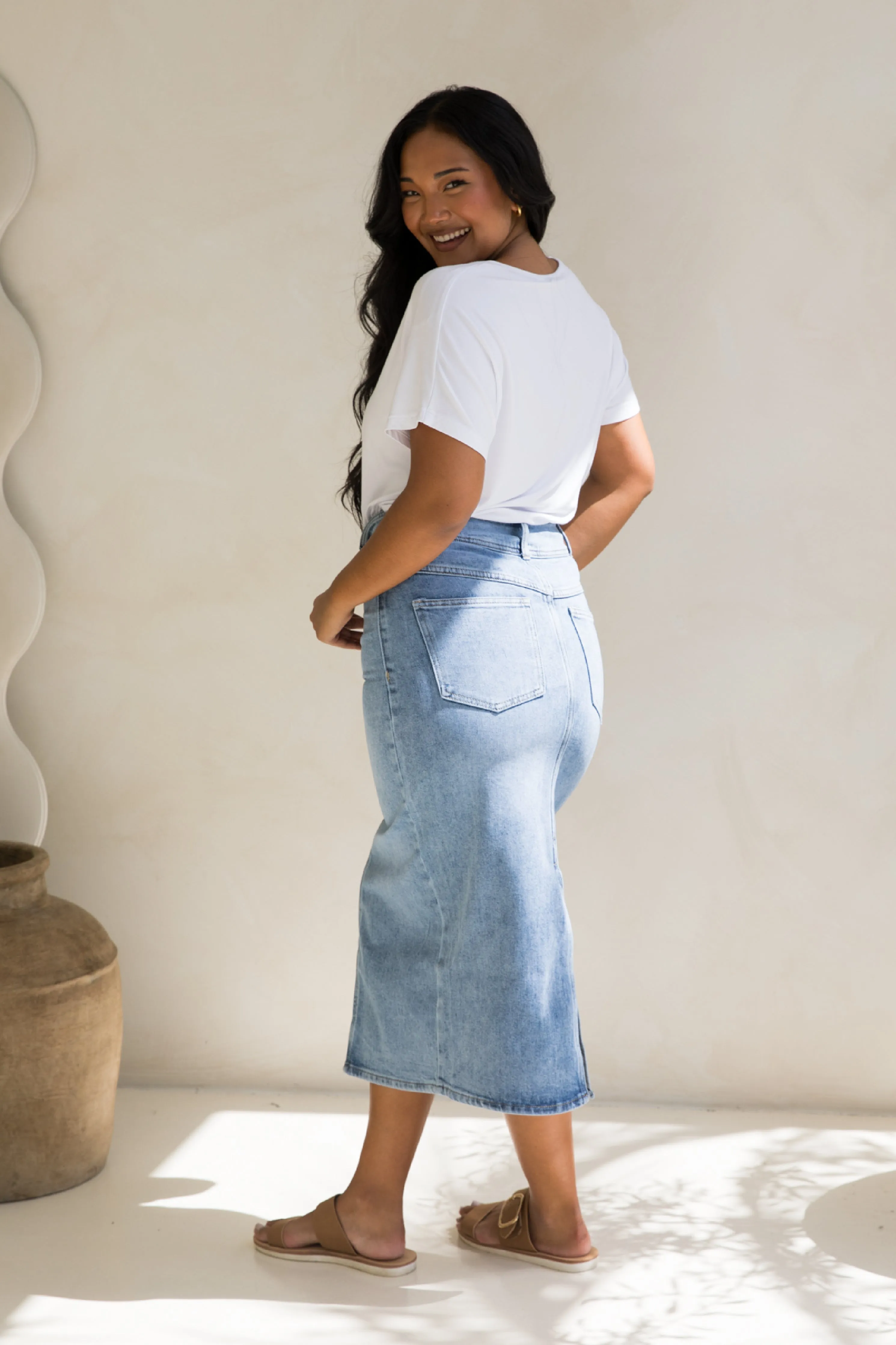 Denim Maxi Skirt | Light Denim