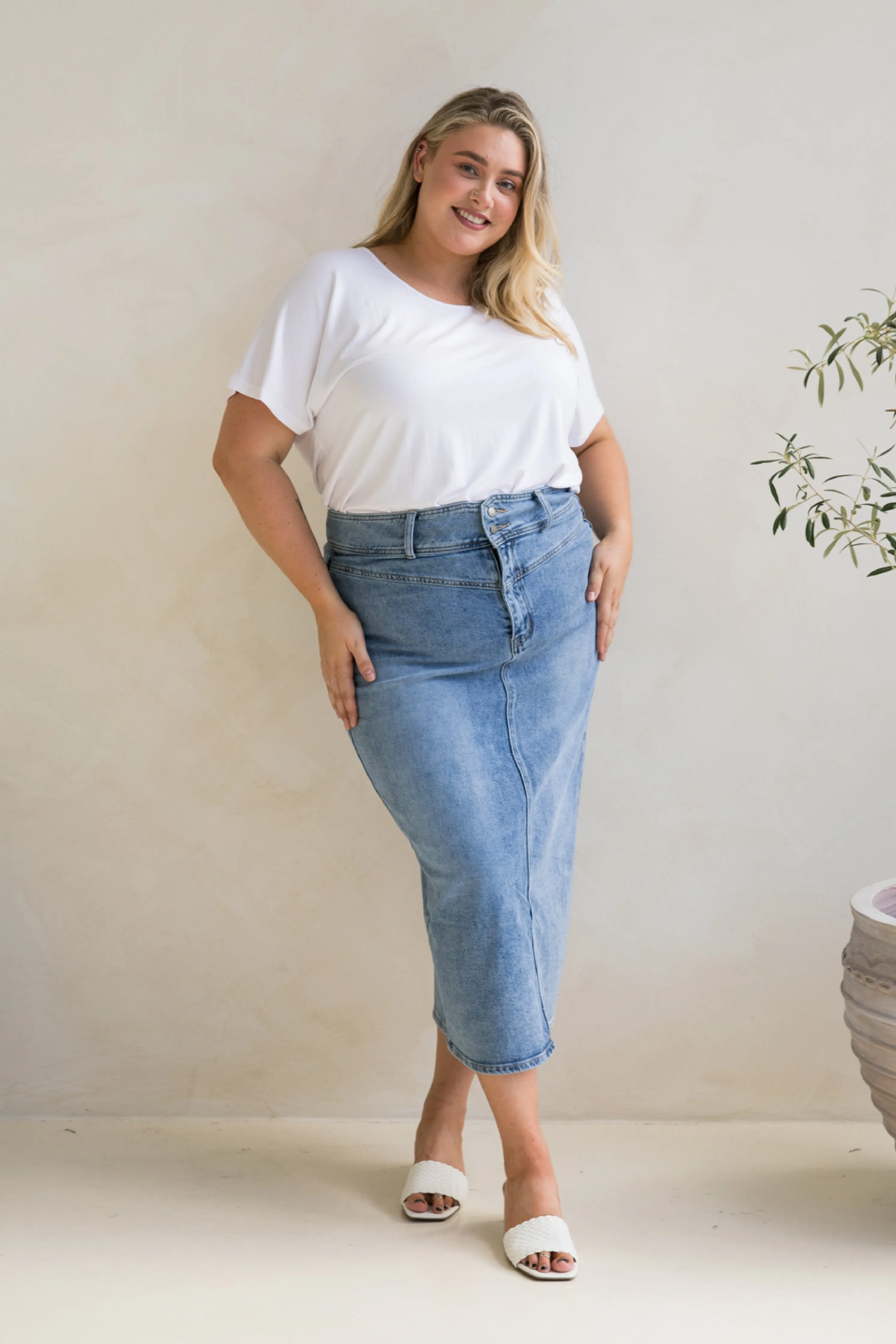 Denim Maxi Skirt | Light Denim