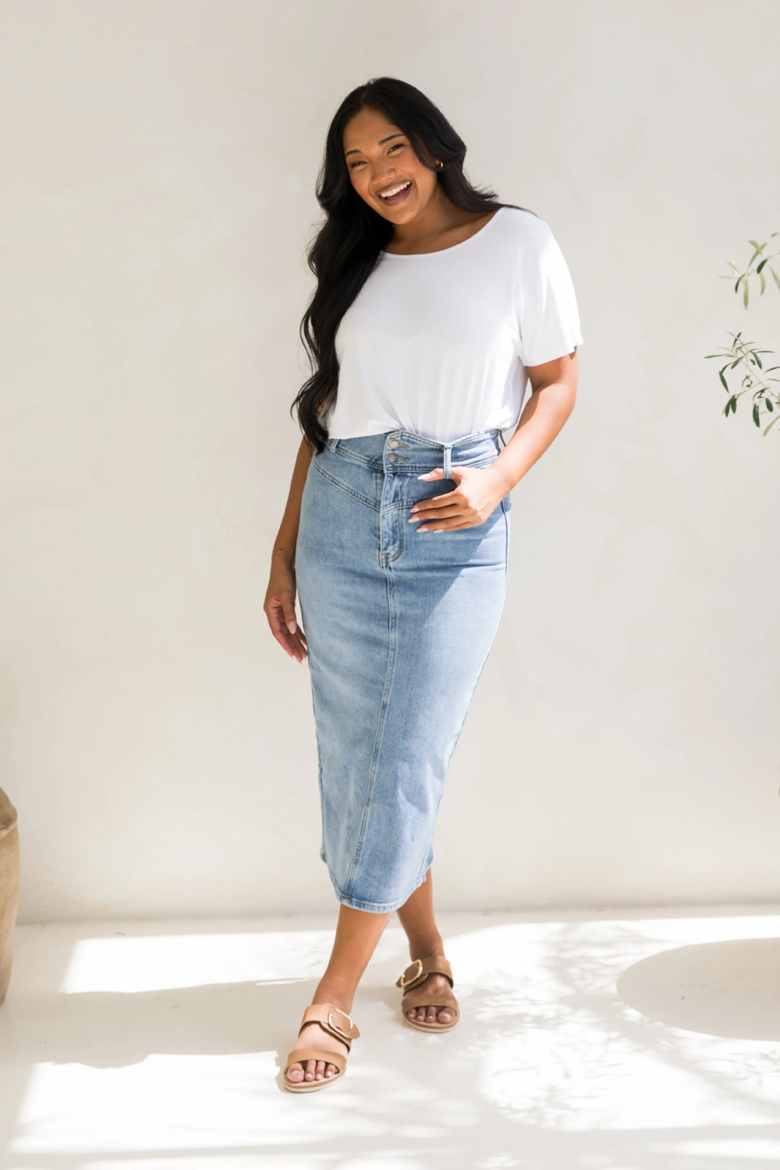 Denim Maxi Skirt | Light Denim