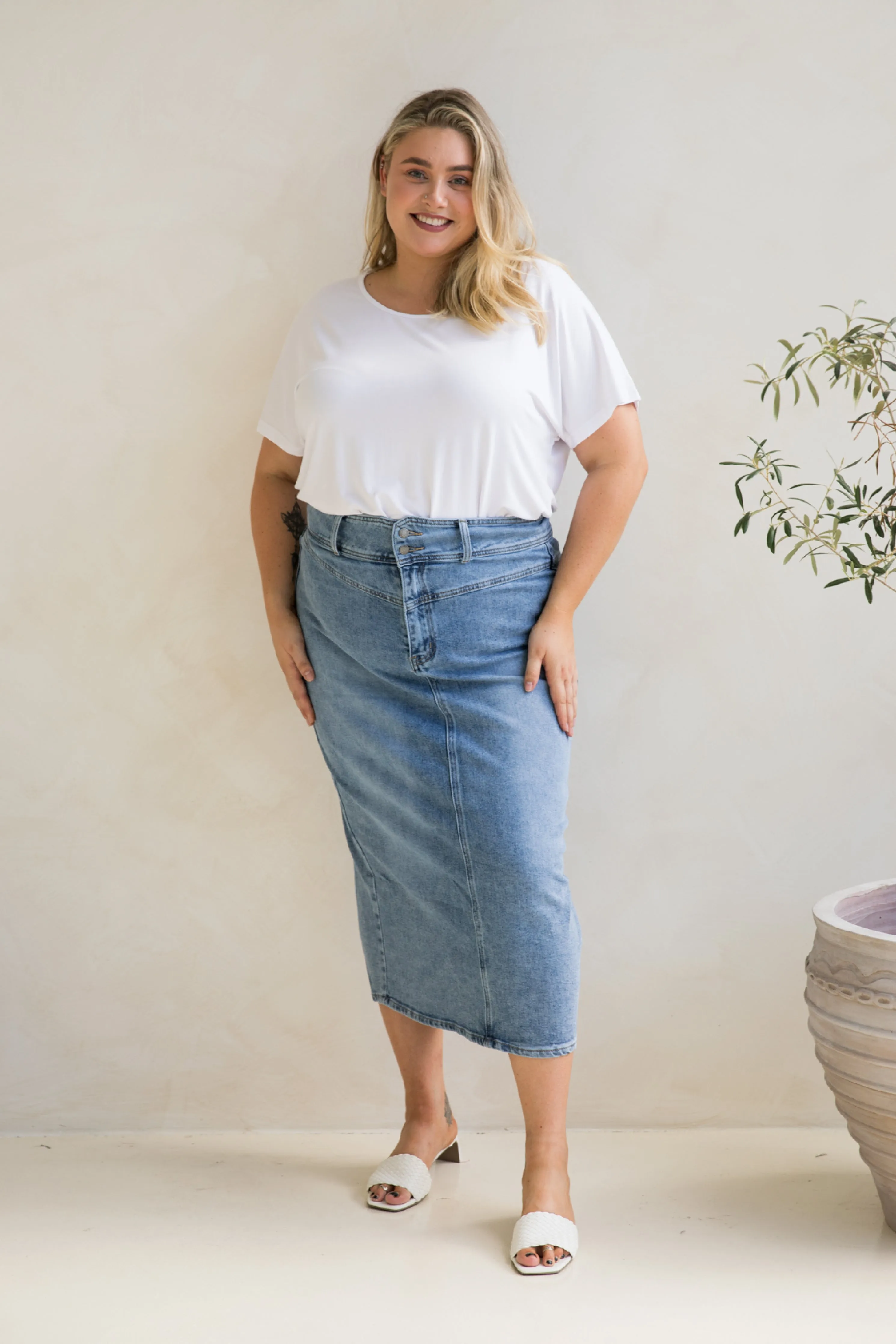 Denim Maxi Skirt | Light Denim