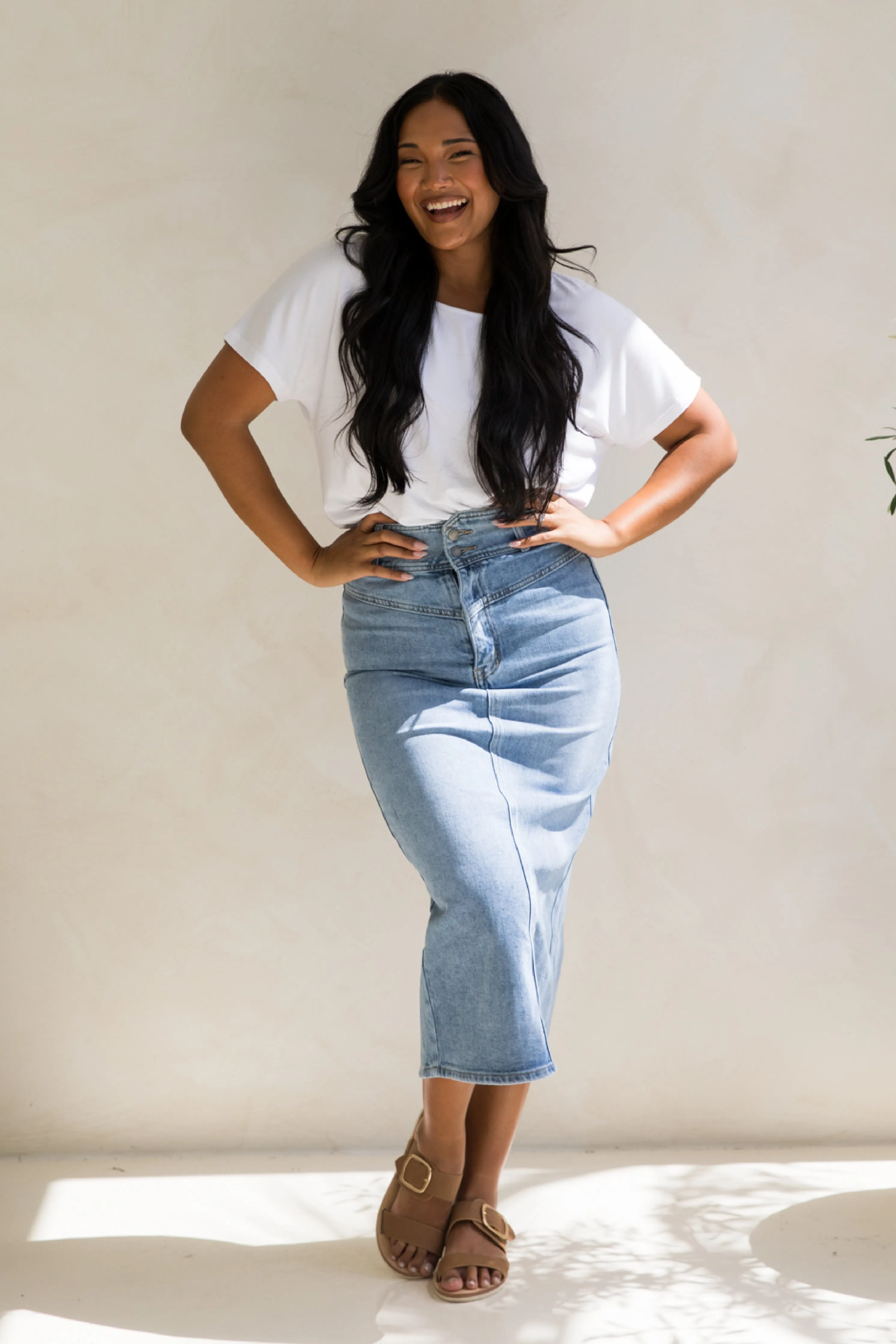 Denim Maxi Skirt | Light Denim