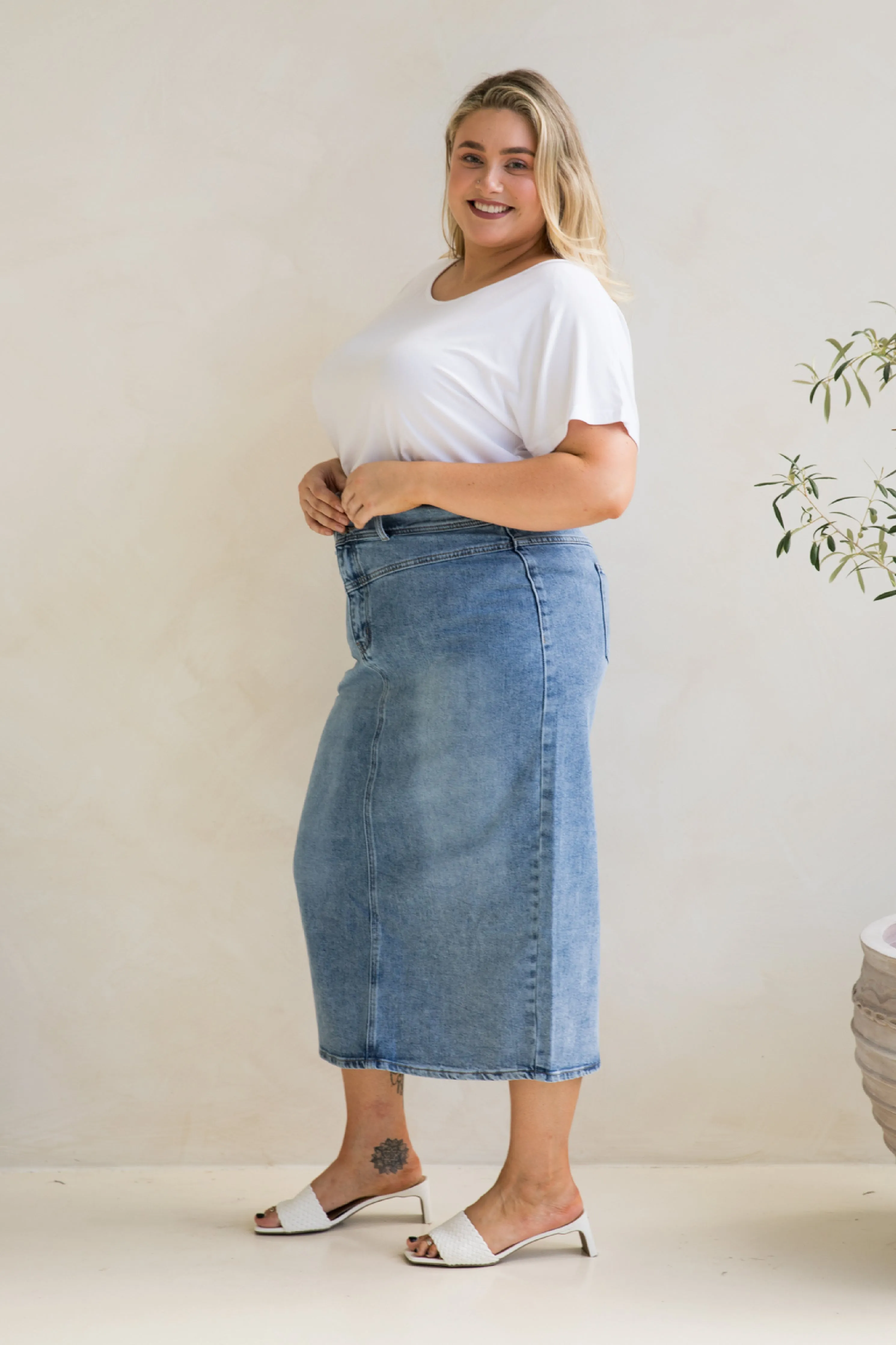 Denim Maxi Skirt | Light Denim