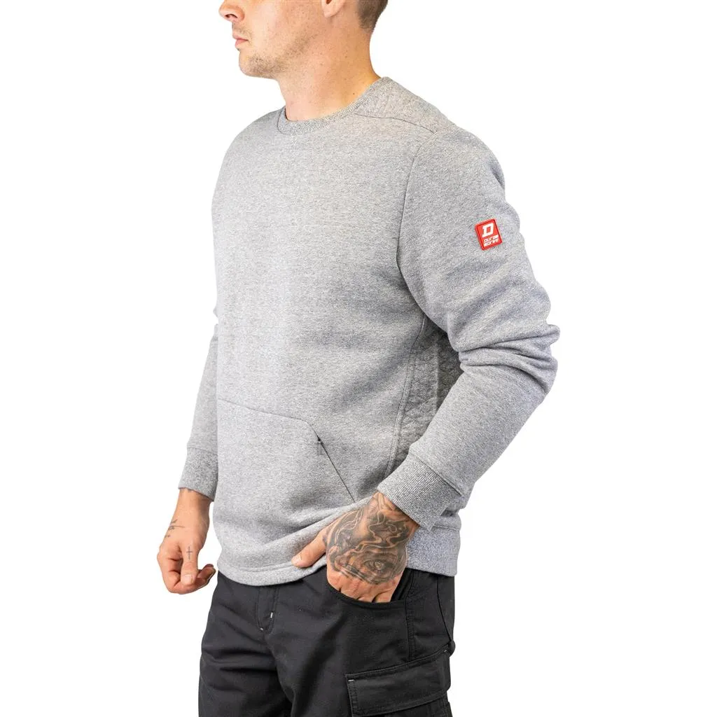 DURADRIVE RED LABEL WEEKEND QUILTED THERMAL CREW NECK L/S TOP - SALT & PEPPER