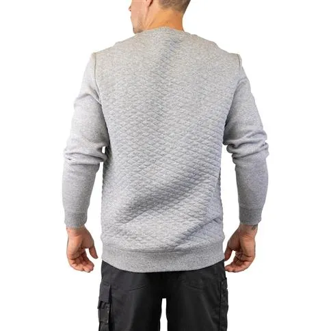 DURADRIVE RED LABEL WEEKEND QUILTED THERMAL CREW NECK L/S TOP - SALT & PEPPER