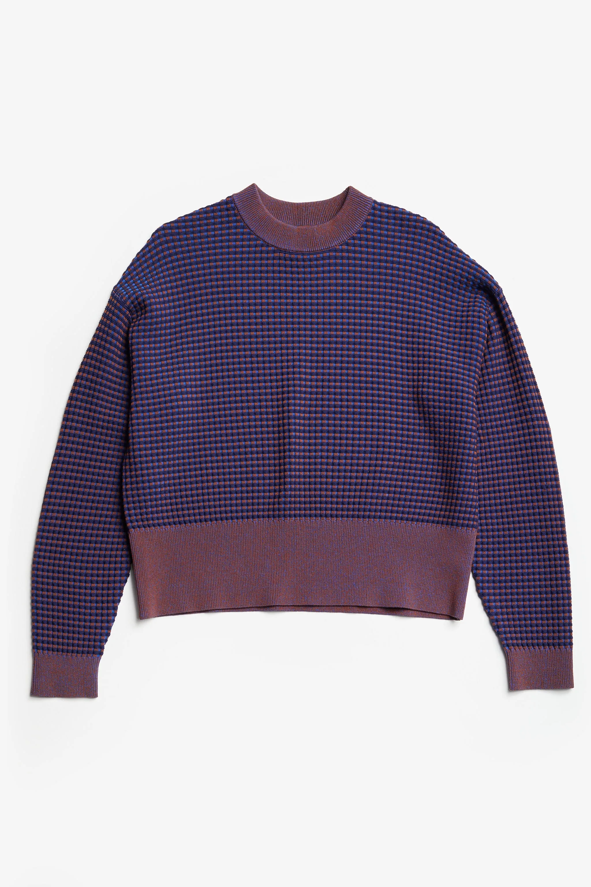 Dusk Knit Sweater Blue Check