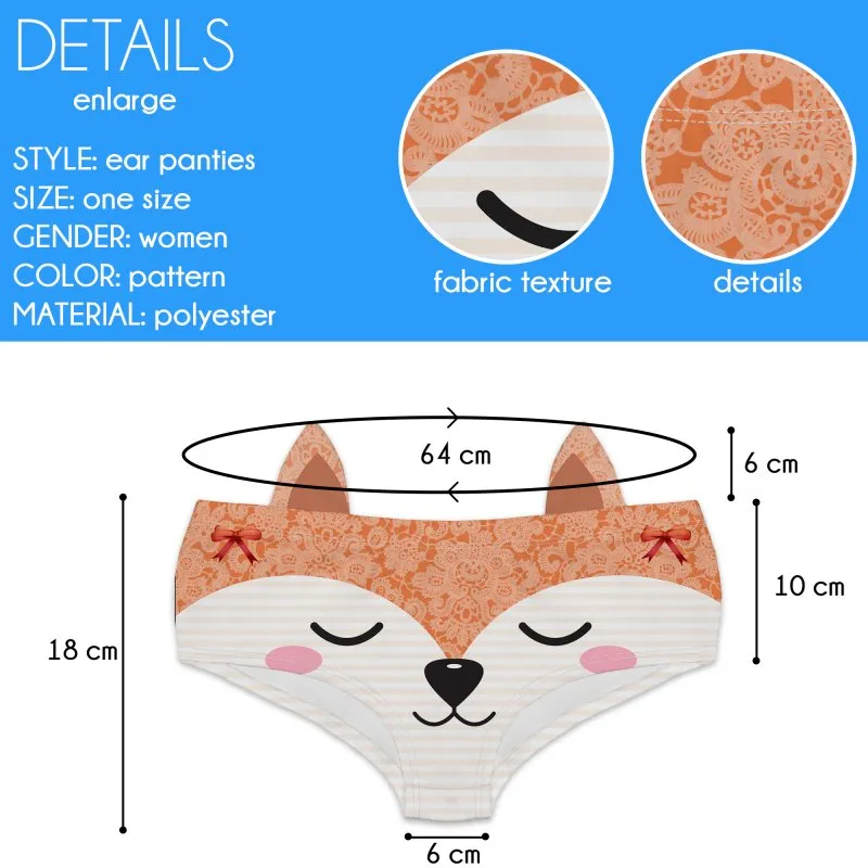 Ear Pantie - Foxy (6-10 UK Size)