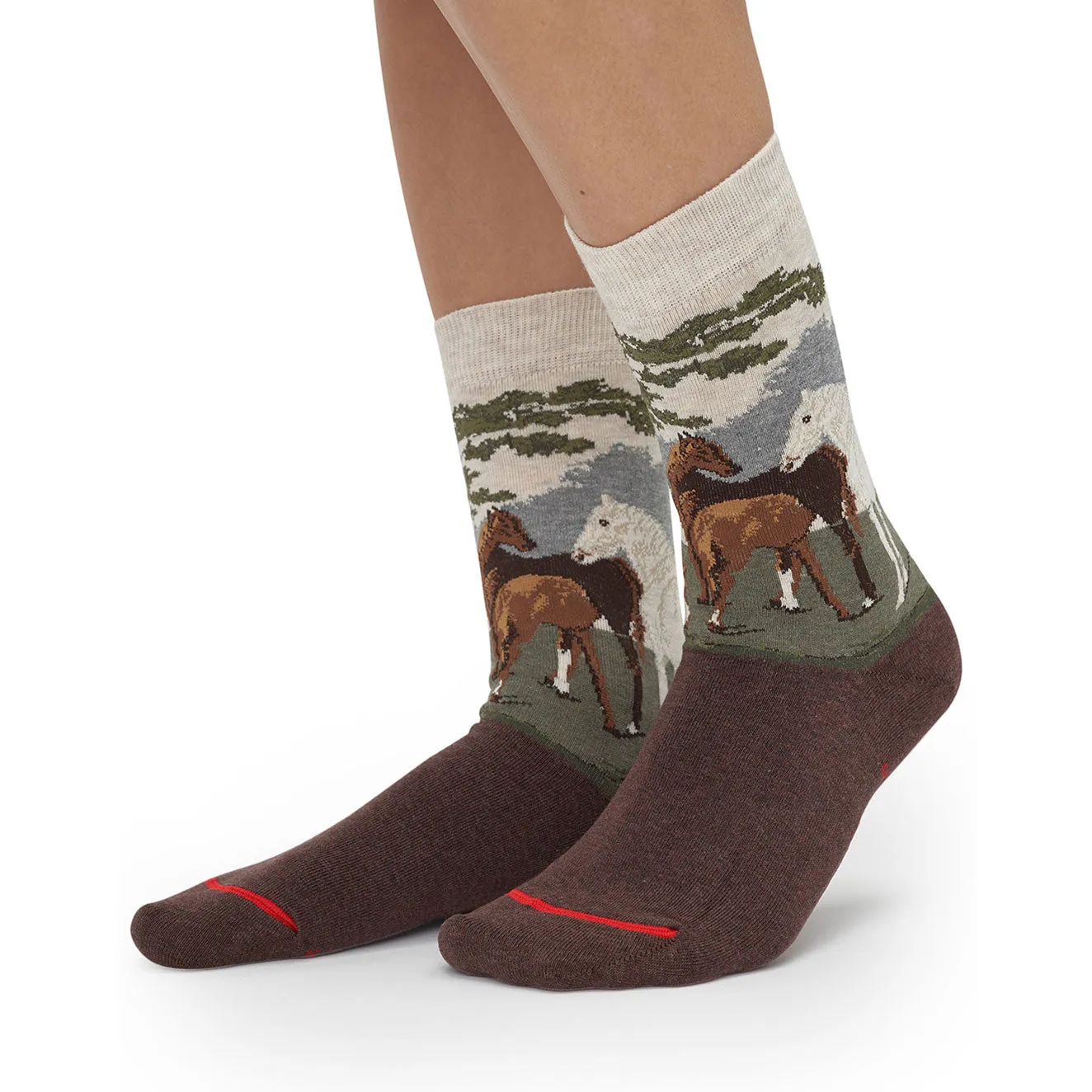 Equestrian Art Socks - Mare and Foals by Stubbs - Men's Crew Socks