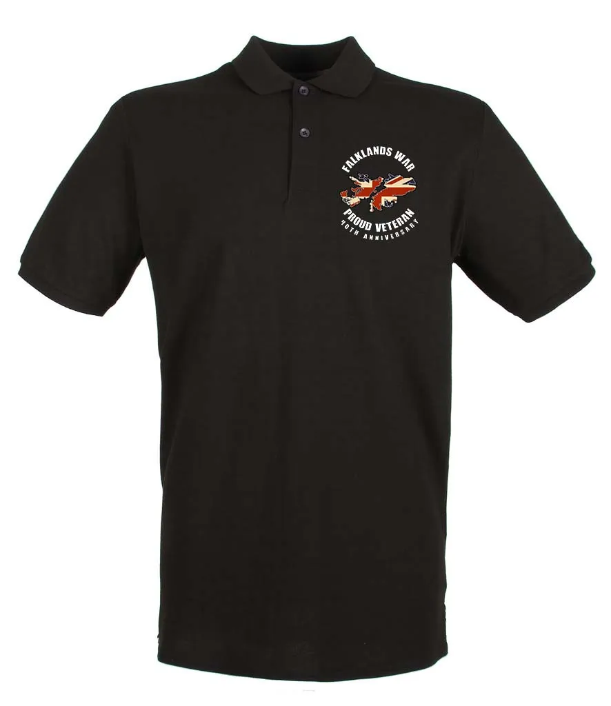 FALKLANDS WAR VETERAN 40th Anniversary Embroidered Polo Shirt