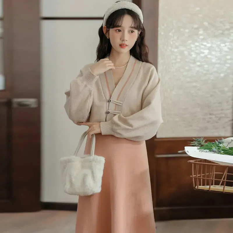 Fashion Sweater Dress Two-piece Suit