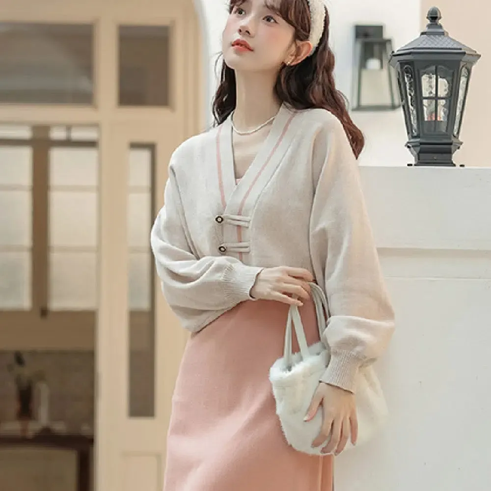 Fashion Sweater Dress Two-piece Suit