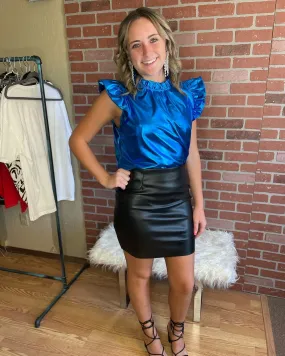 faux leather mini skirt