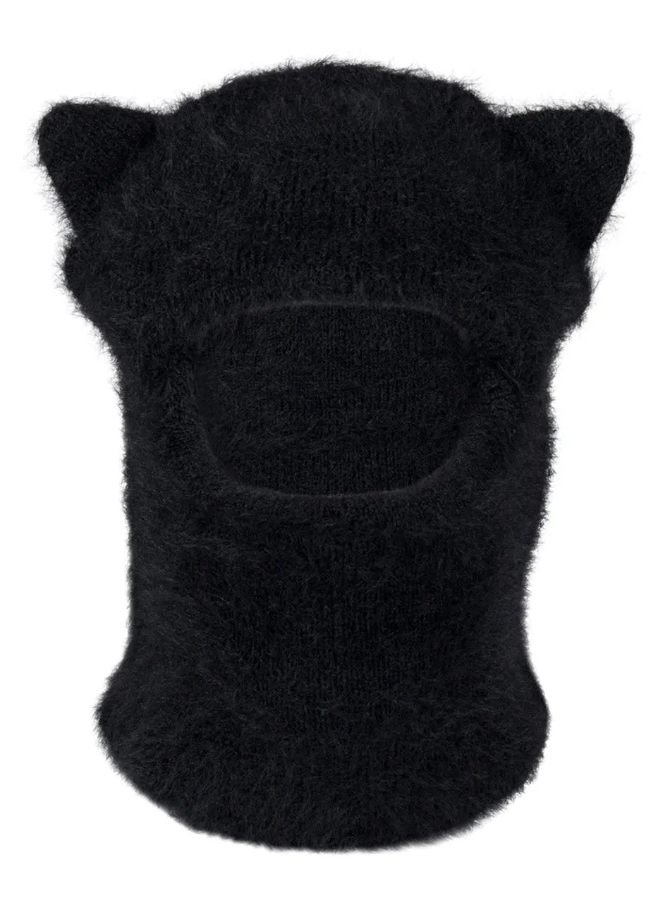 Faux Mohair Kitty Ears Balaclava