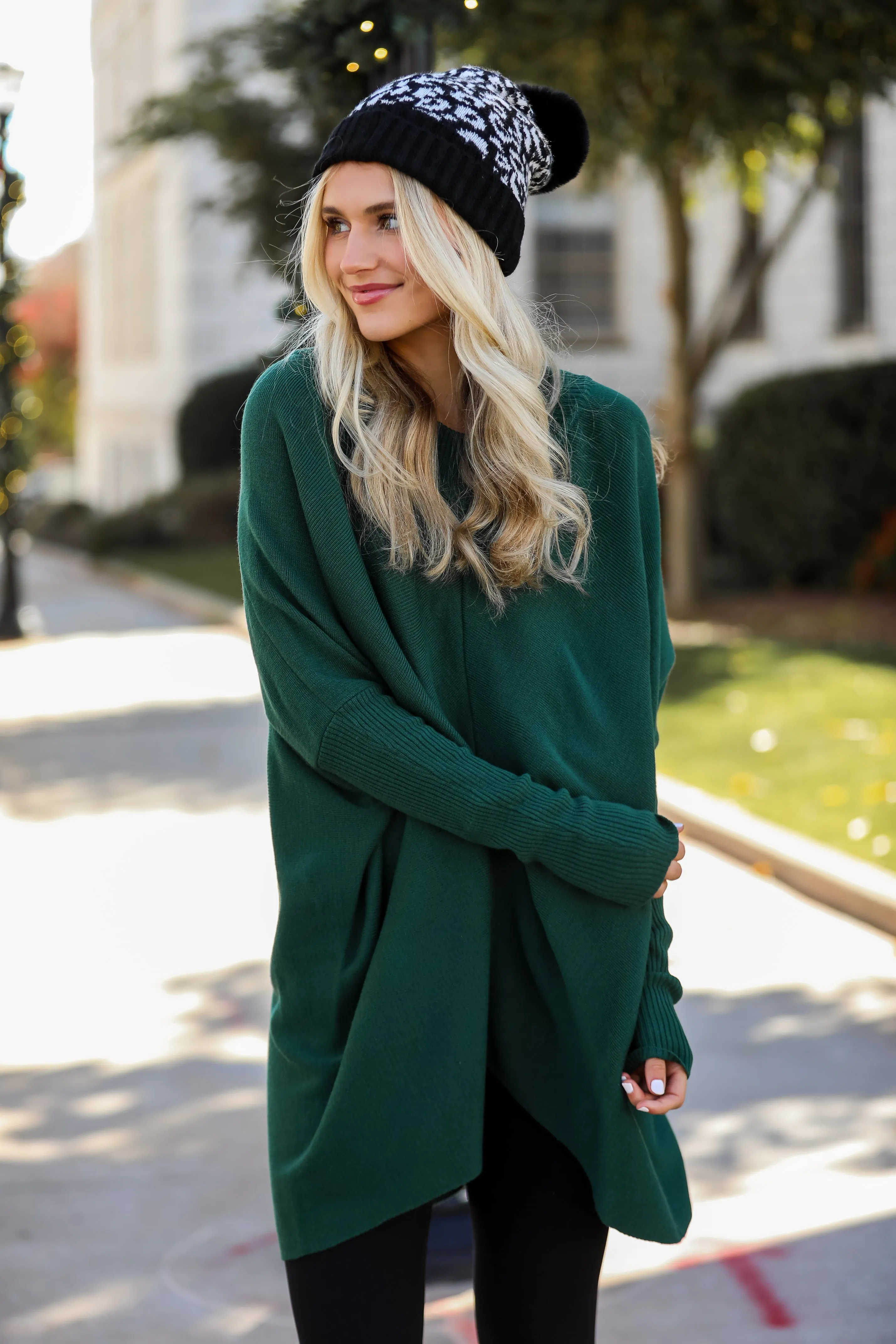 FINAL SALE - Fireside Favorite Green Oversized Sweater