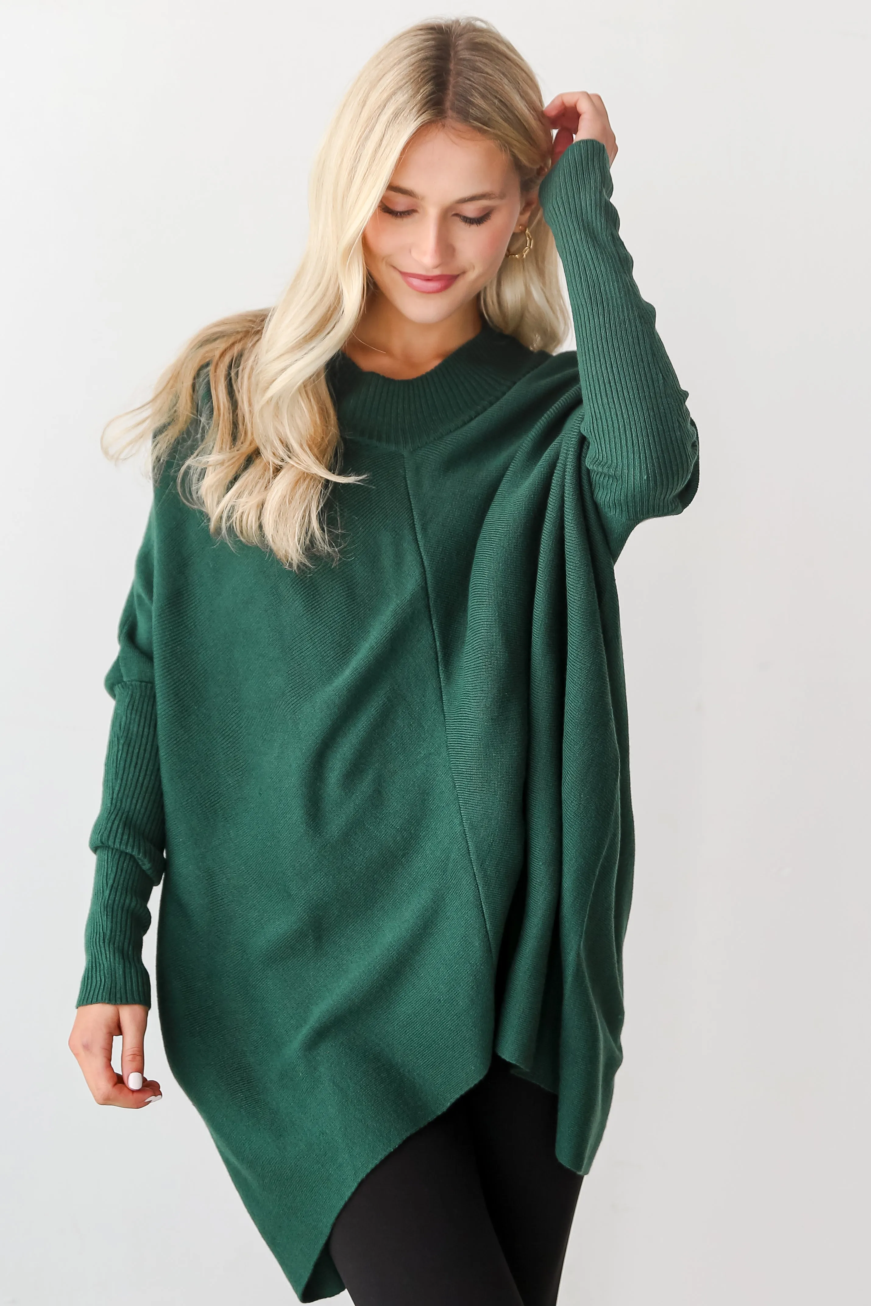 FINAL SALE - Fireside Favorite Green Oversized Sweater