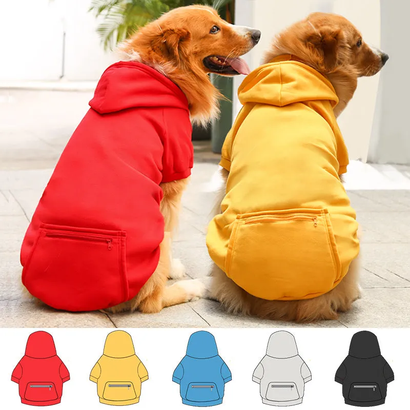 Fleece Zipper Pocket Dog Hoodie