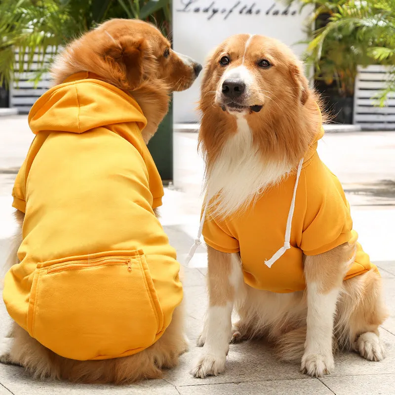 Fleece Zipper Pocket Dog Hoodie