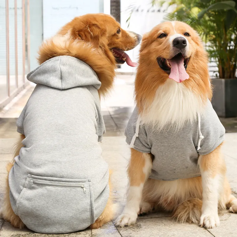 Fleece Zipper Pocket Dog Hoodie