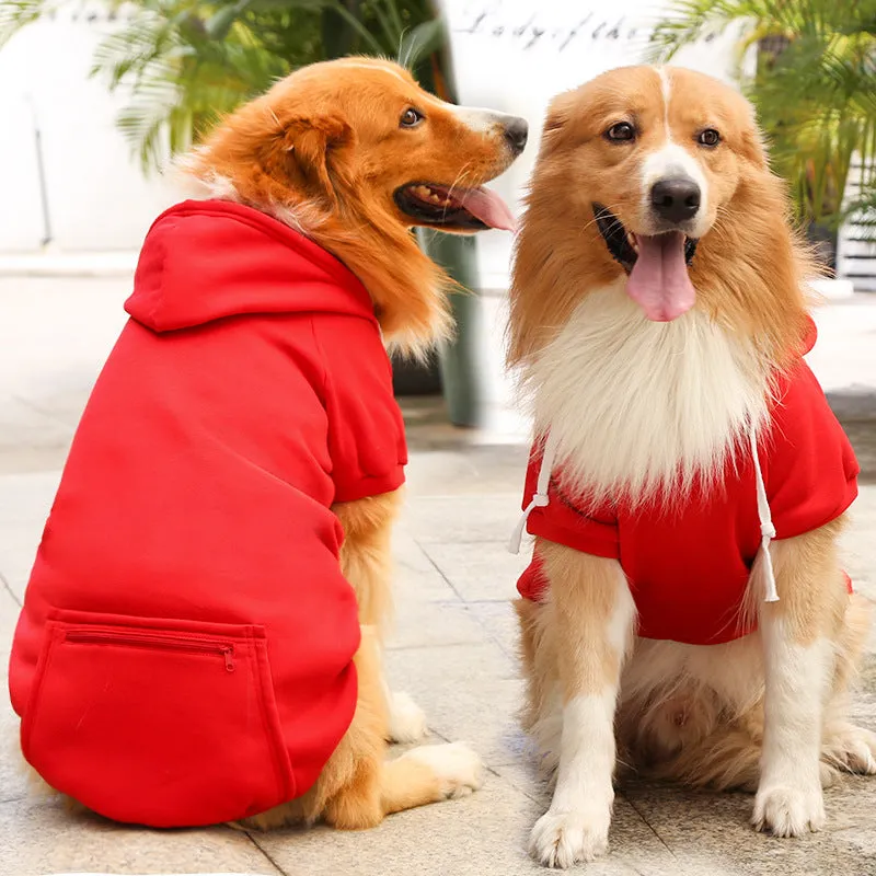 Fleece Zipper Pocket Dog Hoodie