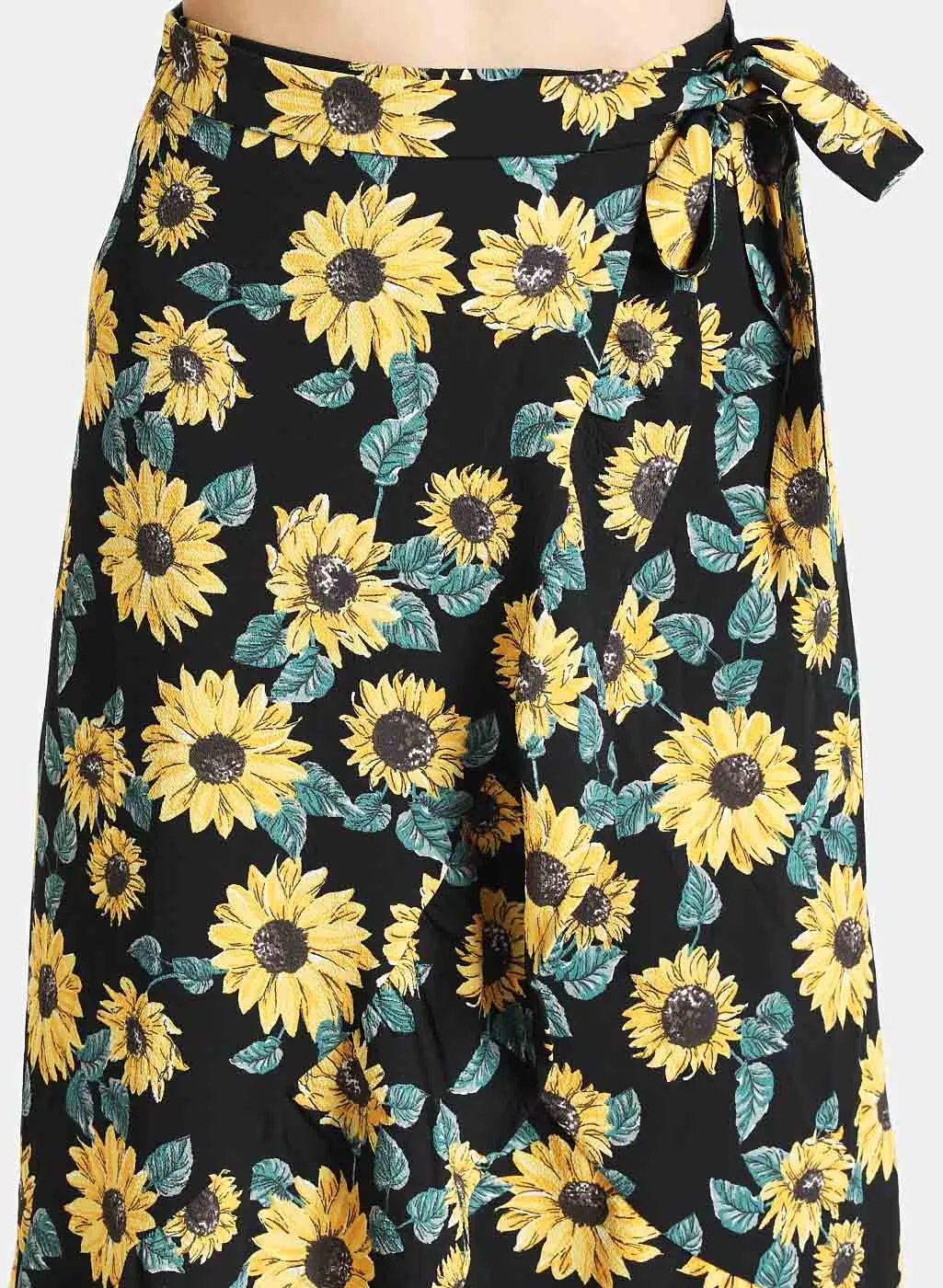 Floral Printed Wrap Skirt