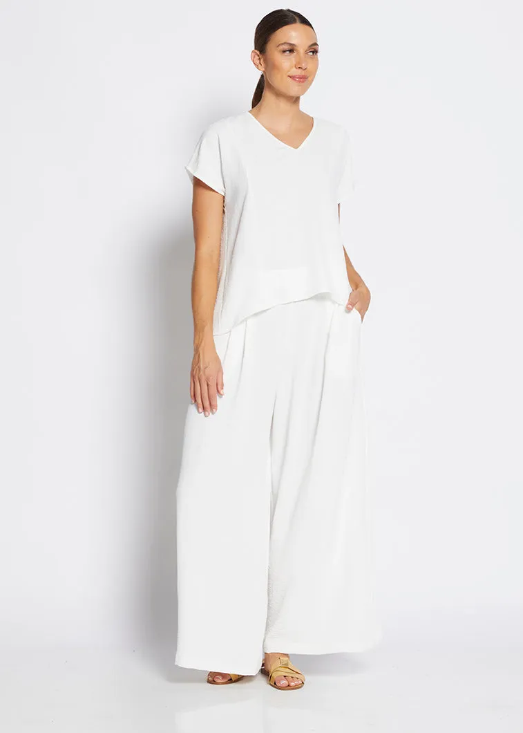 Franco ultra-wide leg pant in off white