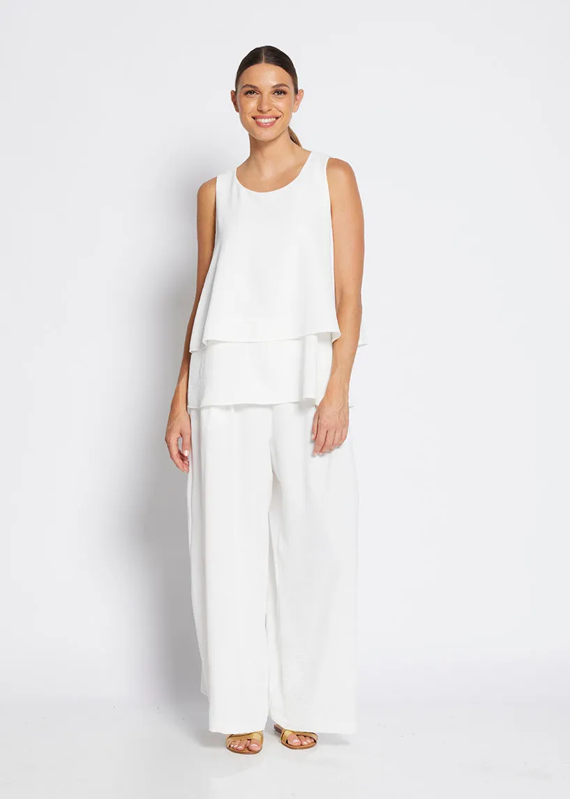 Franco ultra-wide leg pant in off white