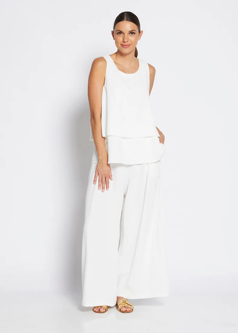 Franco ultra-wide leg pant in off white