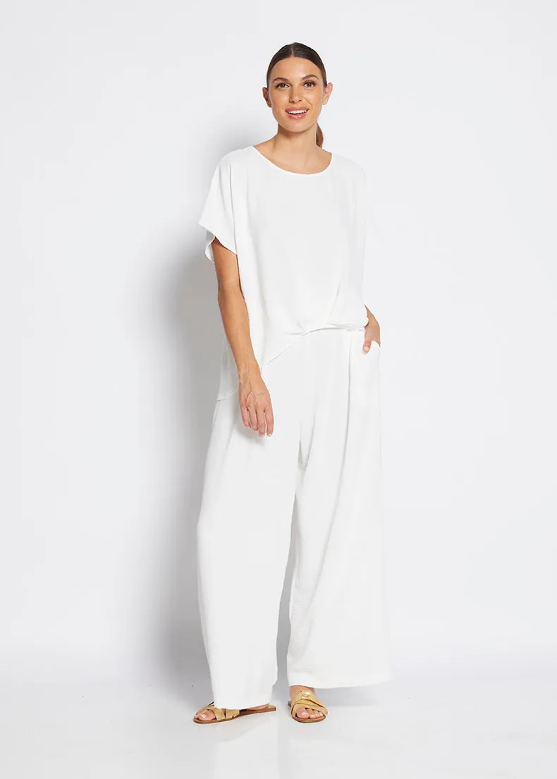 Franco ultra-wide leg pant in off white