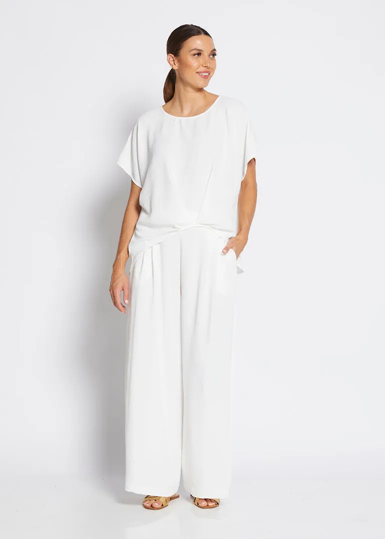 Franco ultra-wide leg pant in off white