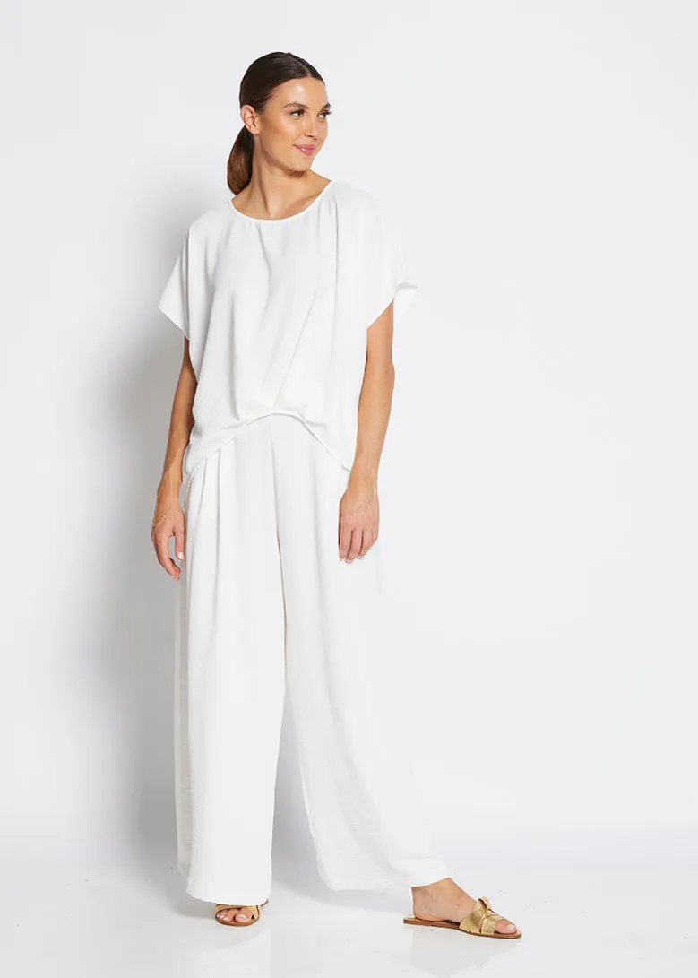 Franco ultra-wide leg pant in off white