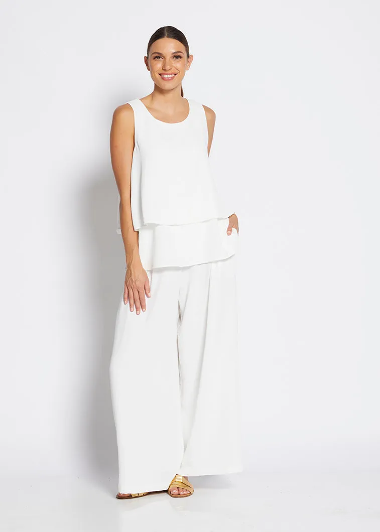 Franco ultra-wide leg pant in off white