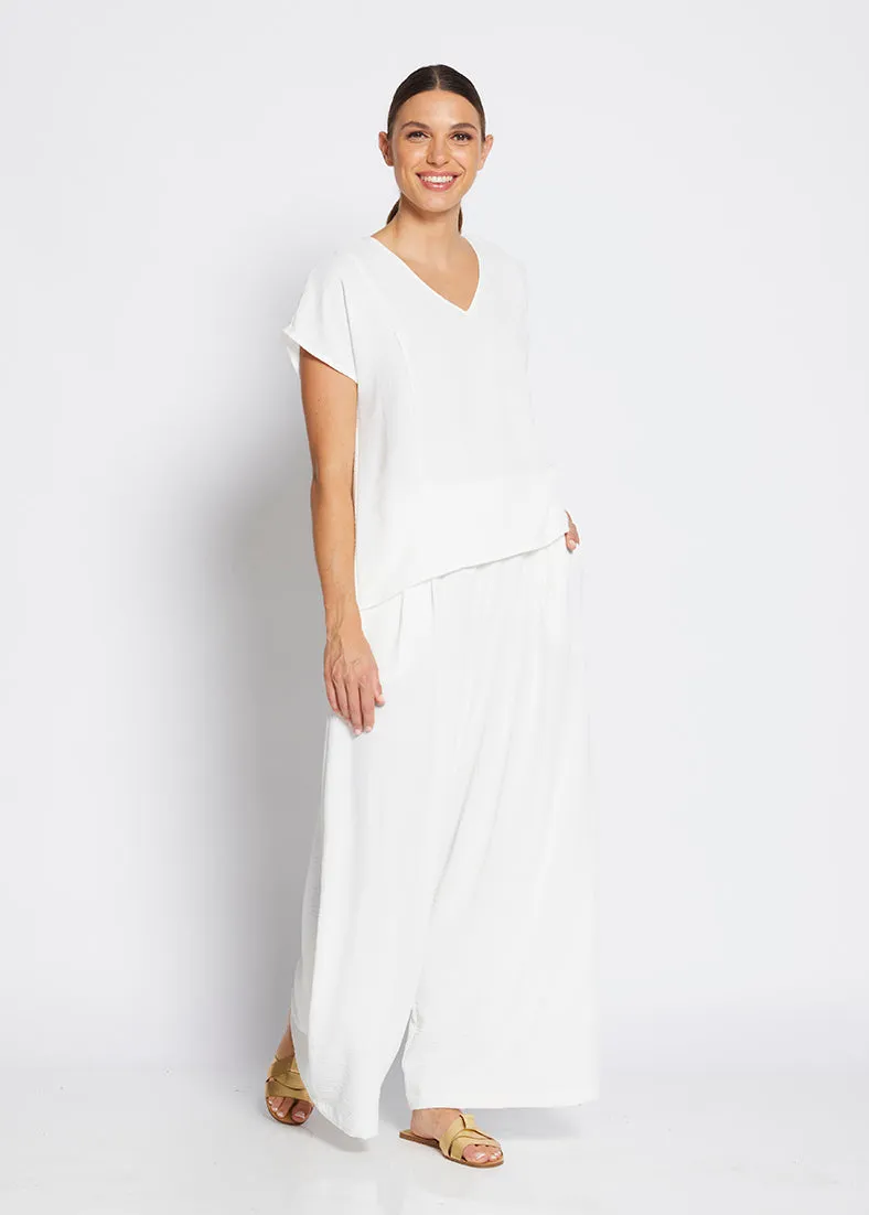 Franco ultra-wide leg pant in off white