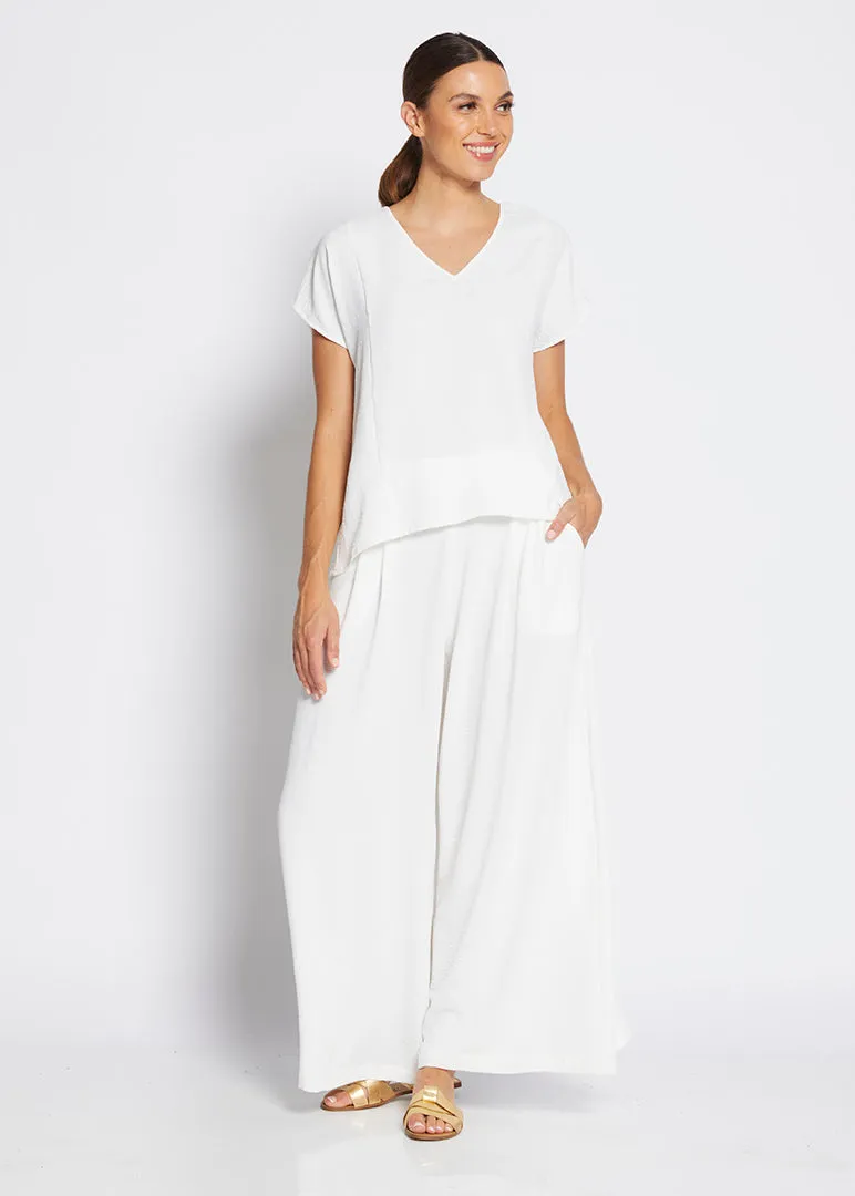 Franco ultra-wide leg pant in off white