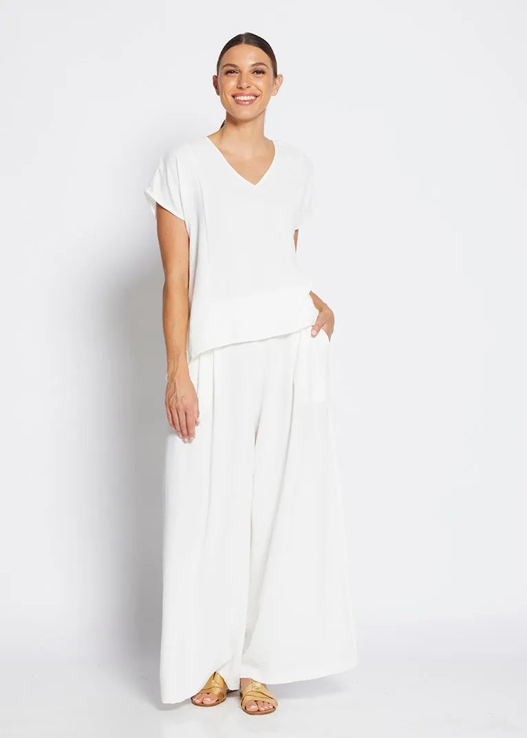 Franco ultra-wide leg pant in off white