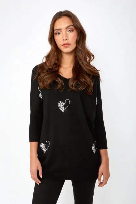 Frank Lyman Relaxed Fit Heart Sweater